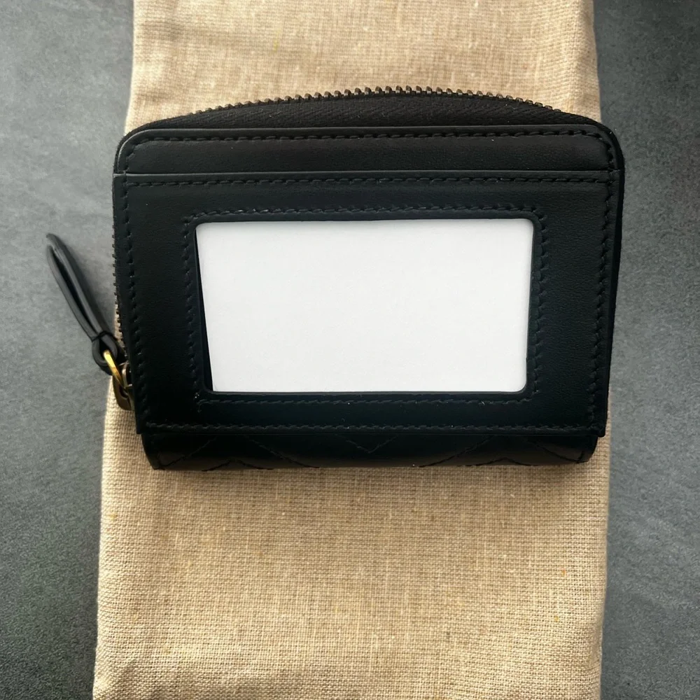 Gucci Black Chevron Marmont Leather Wallet - Picture 6 of 7